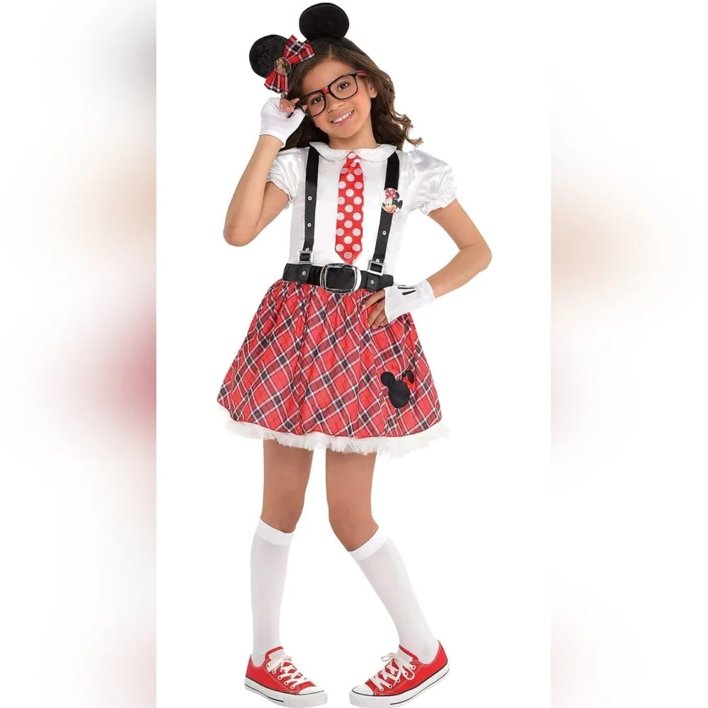 Disney‎ Minnie Mouse Nerd Halloween Costume! (Girls Size: Large 12-14) NEW